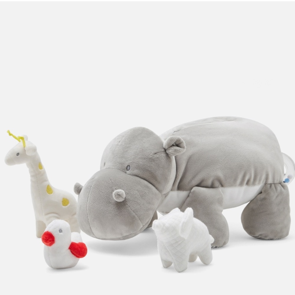 Jacadi Hippo Stuffed Animal Plush HIPPO stuffed animal HIPPOPOTAMUS plushie